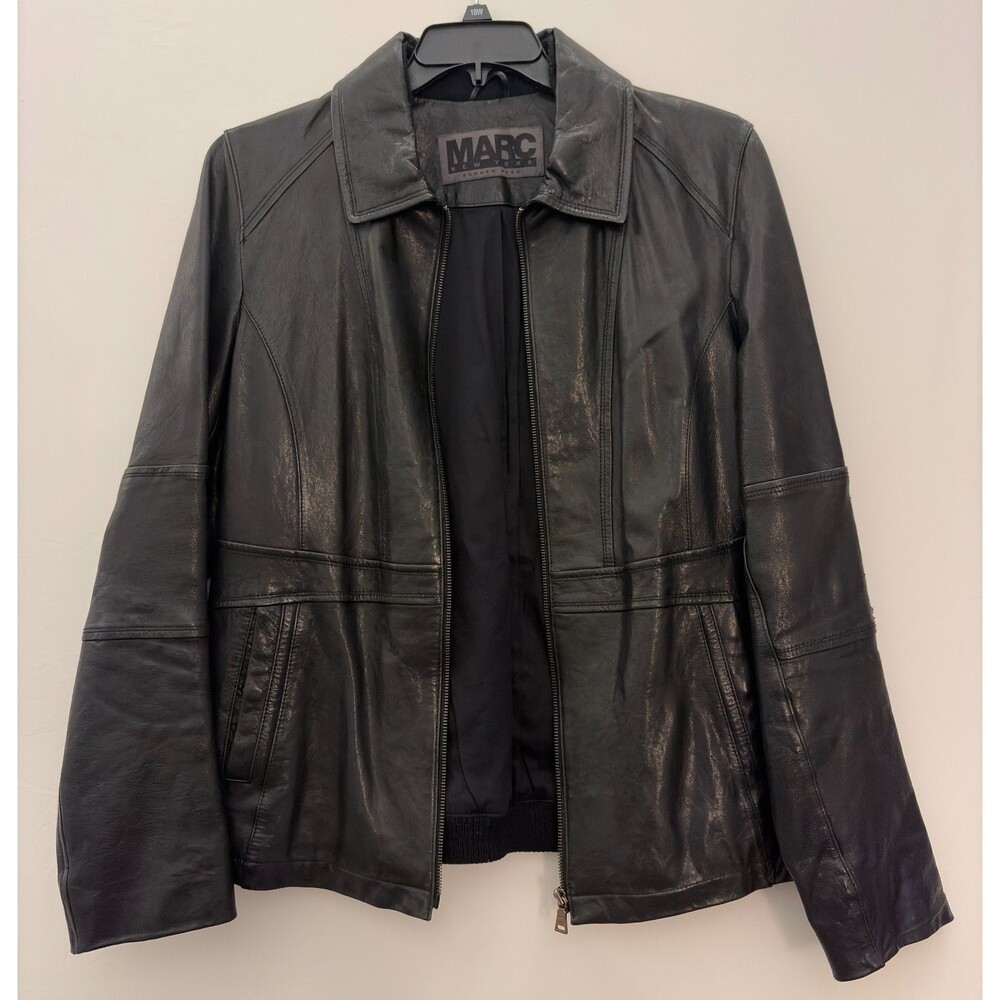 Vintage Andrew Marc New York Women's Moto Leather Jacket - Size XL